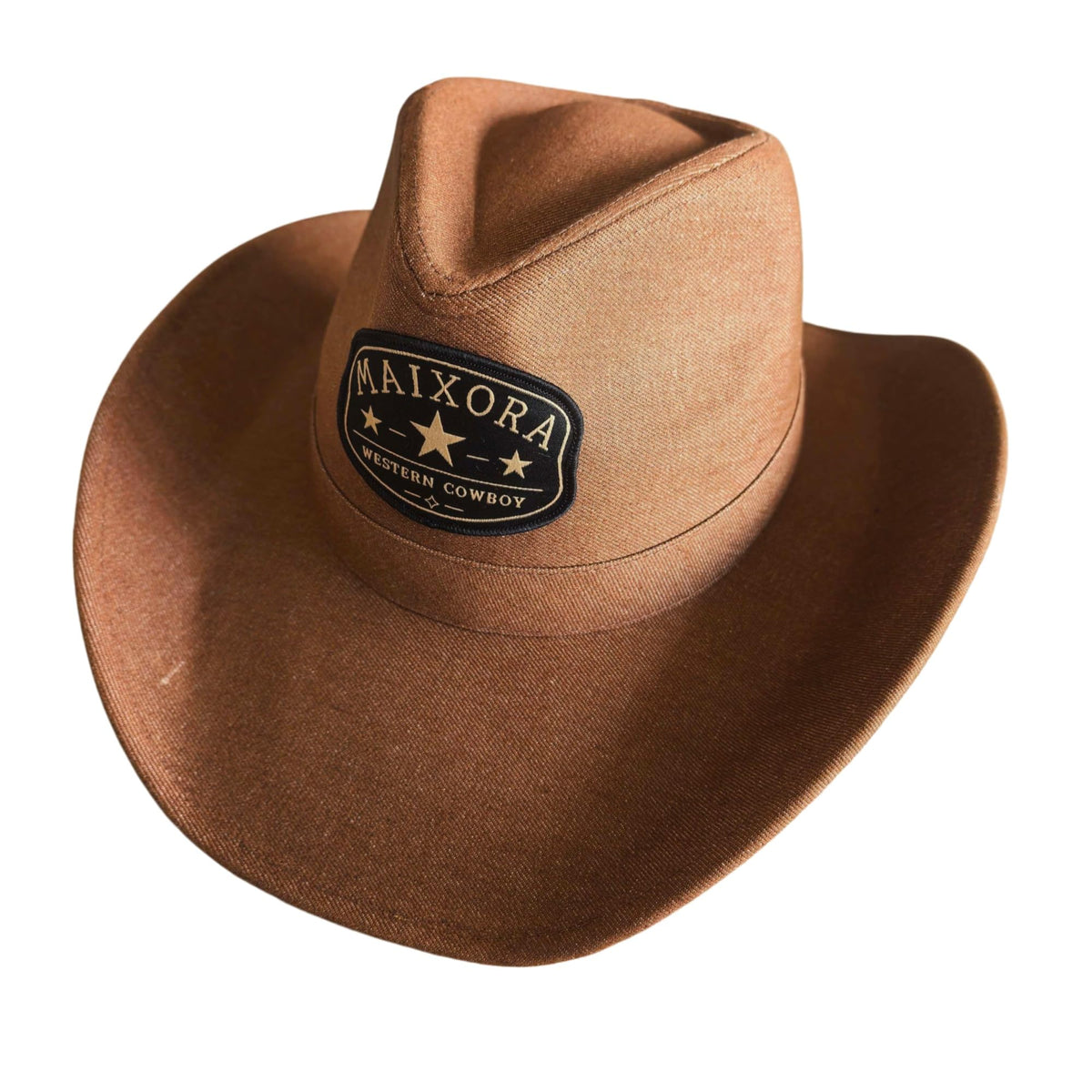 Maixora Denim Cowboy Hat for Men, Wide Brim Western Rodeo Hat — Brown 7 1/4–7 3/8