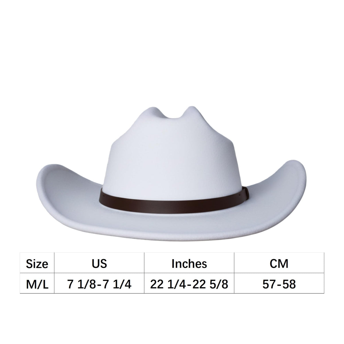Maixora Western Cowboy Hat Men Women 3 Interchangeable Bands Wide Brim Felt Cattleman Cowboy Cowgirl Fedora Sheriff Costume