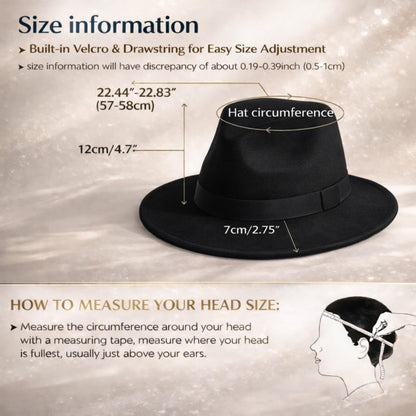Felt Fedora Hat for Men Women, Vintage 1920s Gangster Style, Dress Hat
