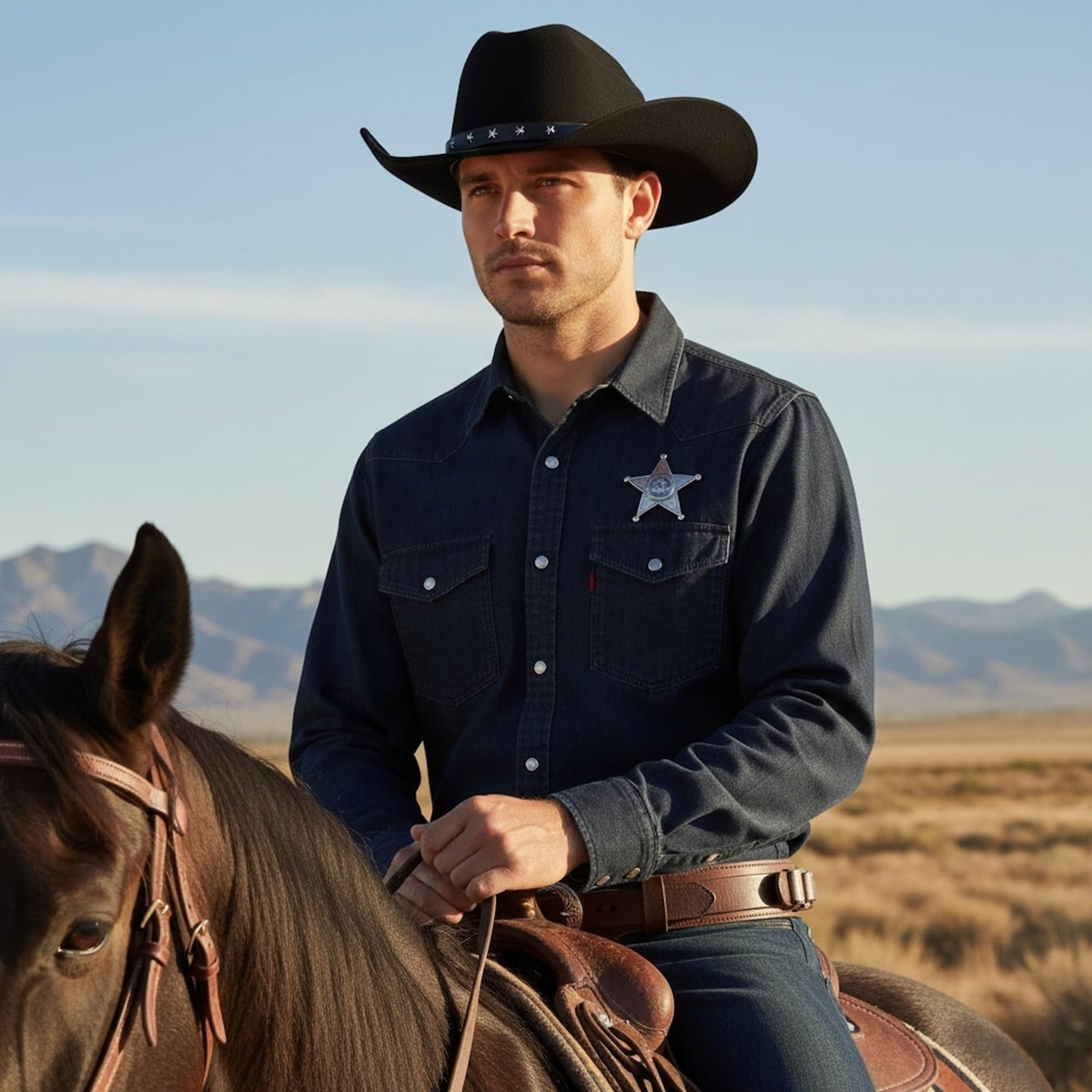 Maixora Western Cowboy Hat Men Women 3 Interchangeable Bands Wide Brim Felt Cattleman Cowboy Cowgirl Fedora Sheriff Costume