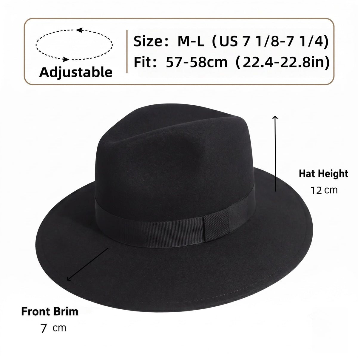Felt Fedora Hat for Men Women, Vintage 1920s Gangster Style, Dress Hat