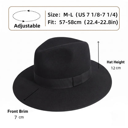 Felt Fedora Hat for Men Women, Vintage 1920s Gangster Style, Dress Hat