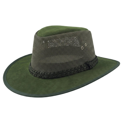 Mesh Safari Hat for Men, Aussie Hats, Outback Soaker Hats — Green Large