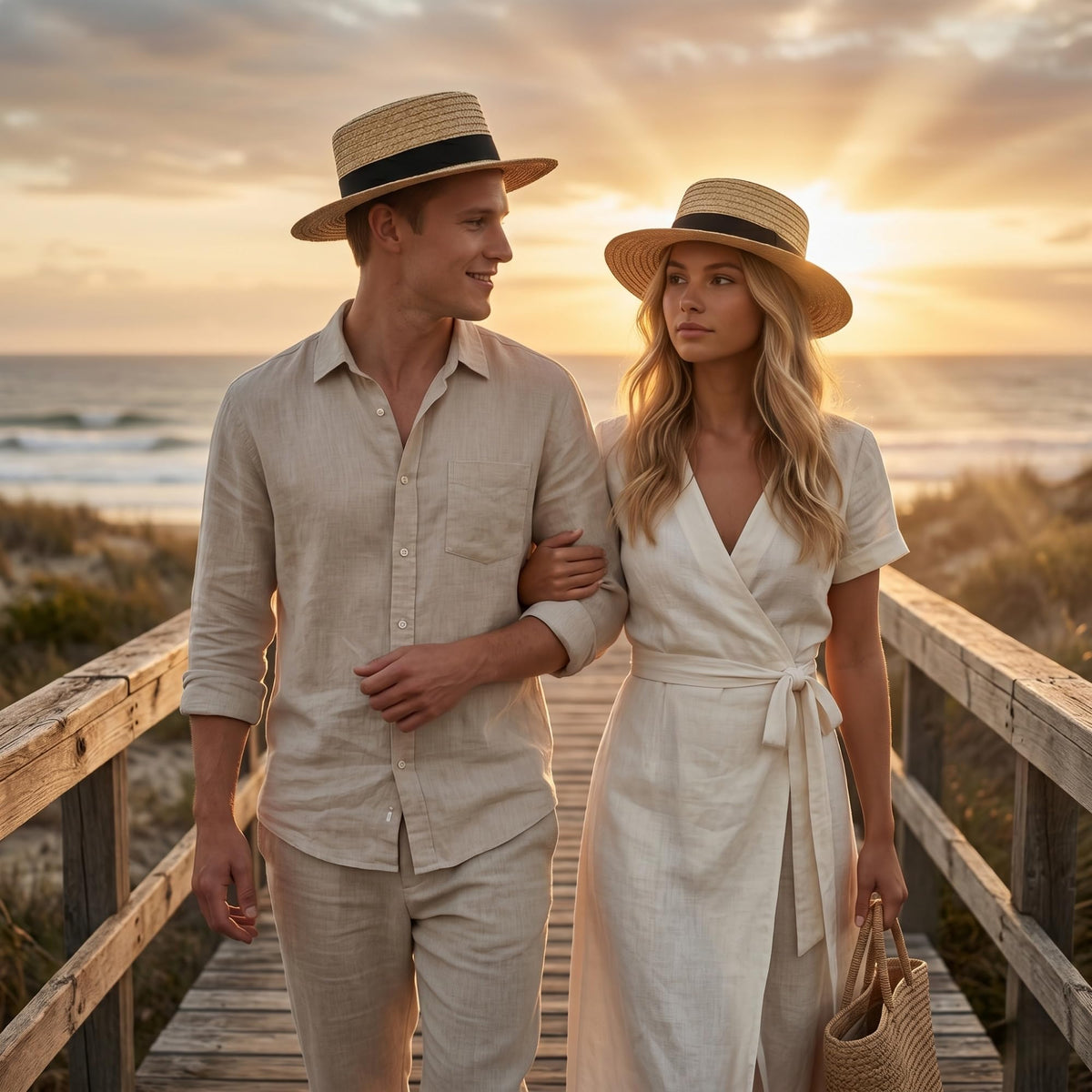 Straw Boater Hat for Men and Women, Flat Top Skimmer Hat for Amish Costumes