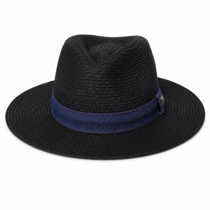 Straw Panama Hat for Men and Women, Adjustable Fedora Sun Hat for Summer