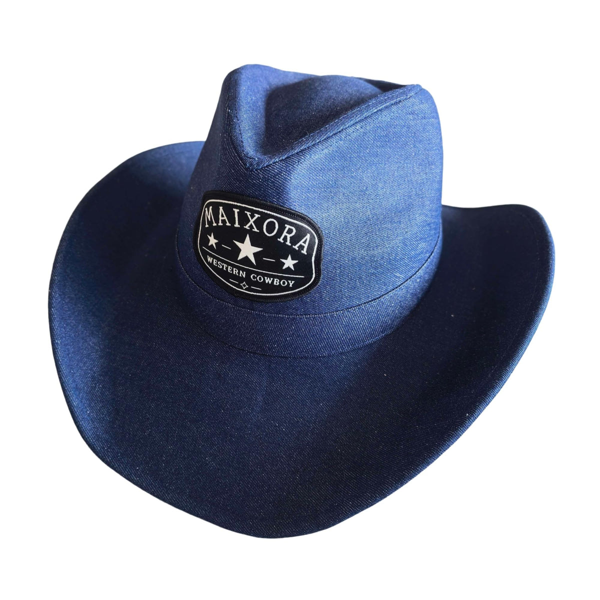 Maixora Denim Cowboy Hat for Men, Wide Brim Western Rodeo Hat — Blue Large